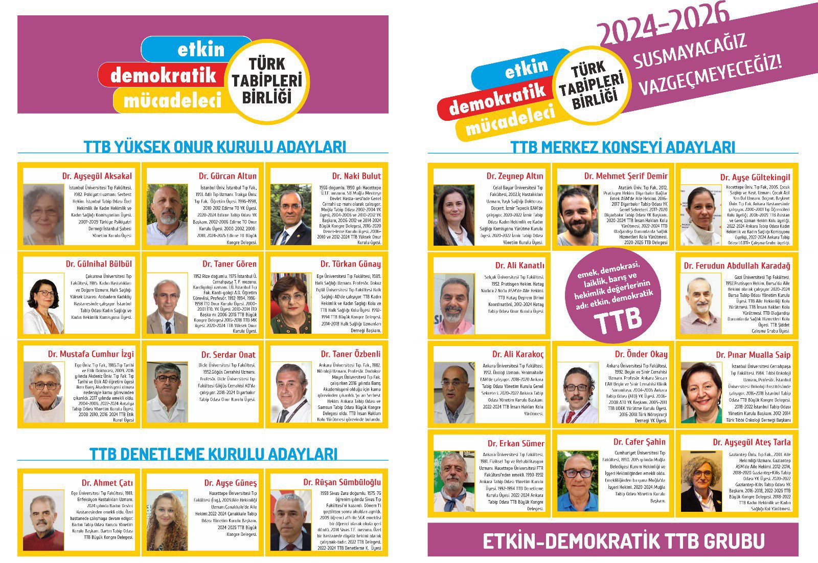 TTB Seçimleri İçin Adaylarımız