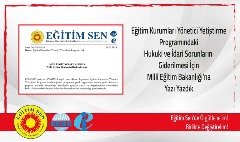 Eğitim Kurumları Yönetici Yetiştirme Programındaki Hukuki ve İdari Sorunların Giderilmesi İçin MEB’e Yazı Yazdık
