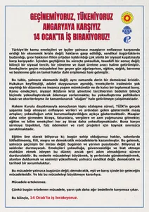 14 Ocak'ta İş Bırakıyoruz! / Bildiri