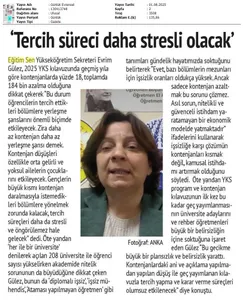 "Tercih Süreci Daha Stresli Olacak" / Evrensel