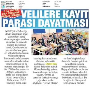 Velilere Kayıt Parası Dayatması / Korkusuz
