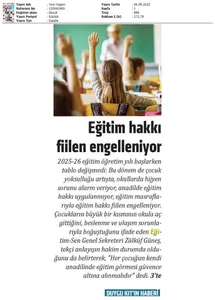 Eğitim Hakkı Fiilen Engelleniyor / Yeni Yaşam