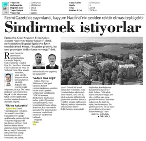 Kayyum Naci İnci'nin Yeniden Rektör Olması Tepki Çekti / Cumhuriyet