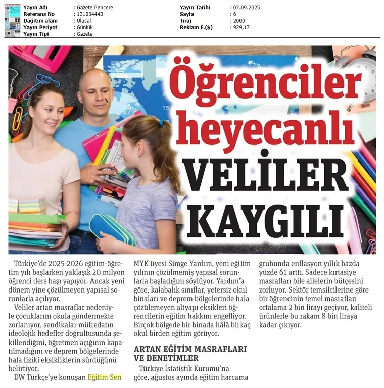 Öğrenciler Heyecanlı Veliler Kaygılı / Gazete Pencere