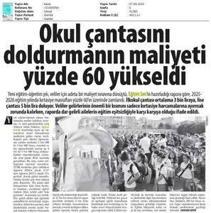 Okul Çantasını Doldurmanın Maliyeti Yüzde 60 Yükseldi / Karar