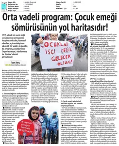Orta Vadeli Program: Çocuk Emeği Sömürüsünün Yol Haritasıdır! / Evrensel