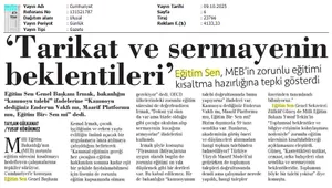 "Tarikat ve Sermayenin Beklentileri" / Cumhuriyet