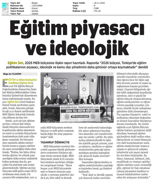 Eğitim Piyasacı ve İdeolojik / Birgün