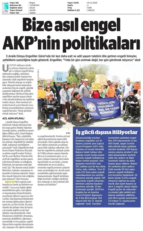 Bize Asıl Engel AKP'nin Politikaları / Birgün