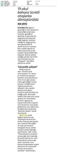 19 Okul Bahçesi Ücretli Otoparka Dönüştürüldü / Cumhuriyet