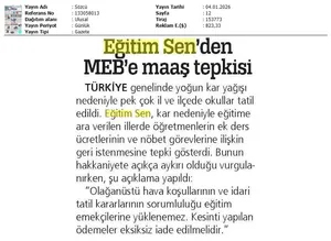 Eğitim Sen'den MEB'e Maaş Tepkisi / Sözcü