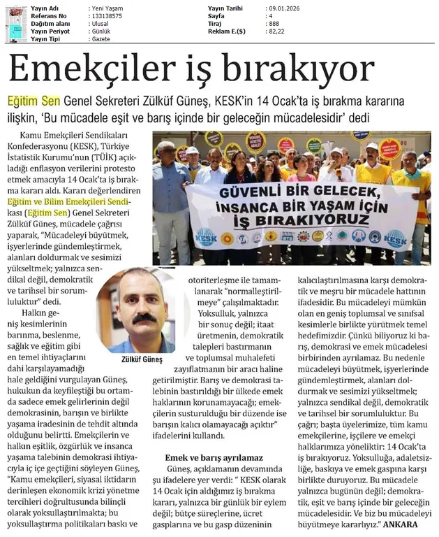 Emekçiler İş Bırakıyor / Yeni Yaşam