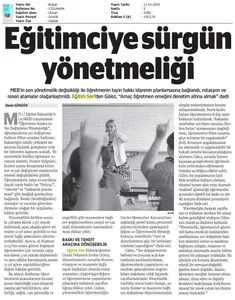 Eğitimciye Sürgün Yönetmeliği / Birgün