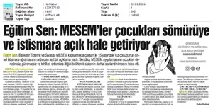 Eğitim Sen: MESEM'ler Çocukları Sömürüye ve İstismara Açık Hale Getiriyor / Hür Haber