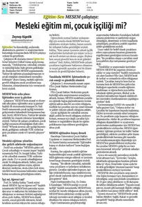 Eğitim Sen MESEM Çalıştayı: Mesleki Eğitim mi, Çocuk İşçiliği mi? / Evrensel