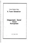 Olağanüstü Genel Kurul Konuşması - Aralık 1992