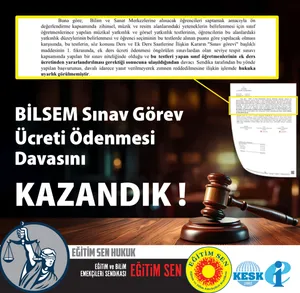 Sınıf Öğretmenlerine BİLSEM Öğrenci Tanımlama Testleri Görevi Karşılığında Ek Ders Ödenmesine İlişkin Karar