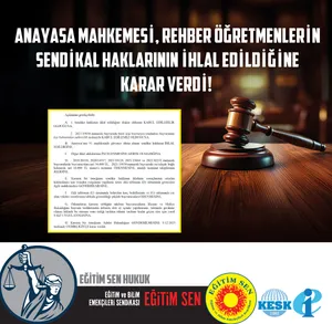 AYM, Rehber Öğretmelerin Sendikal Haklarının İhlal Edildiğine Karar Verdi