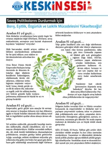 TALEBİMİZ NET: Barış İçinde, Eşit, Demokratik Bir Ülke Ve Dünya!