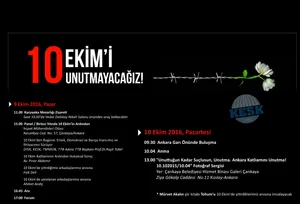 10 Ekim’de Ankara Tren Garı Önünde Olacağız ve Karanfillerimizi Anacağız!