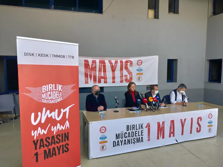 DİSK-KESK-TMMOB-TTB: 1 Mayıs’ta Umut Yan Yana!