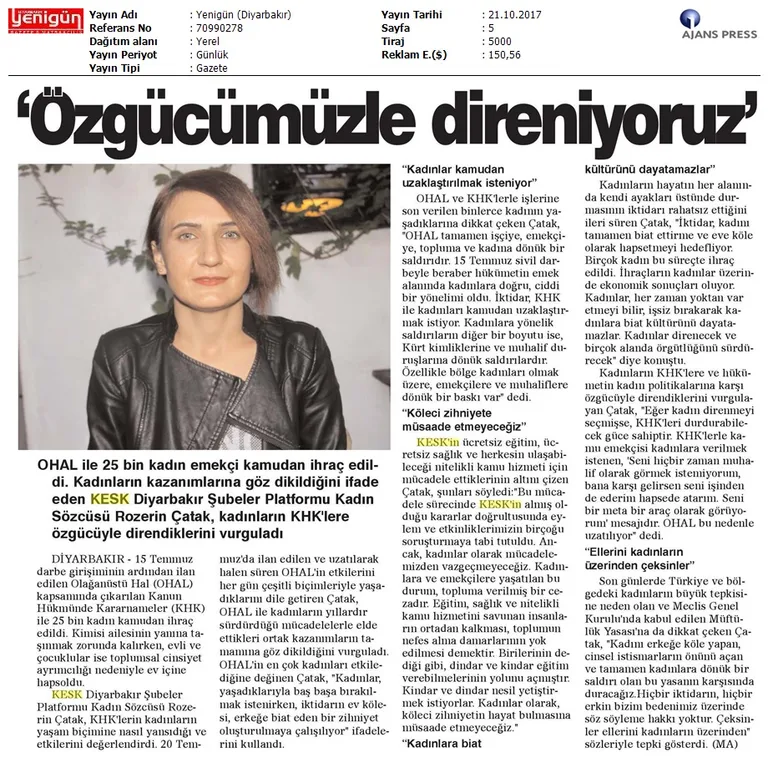 21 Ekim Basında KESK Özetleri: İşimiz Geleceğimiz İçin Direniyoruz!