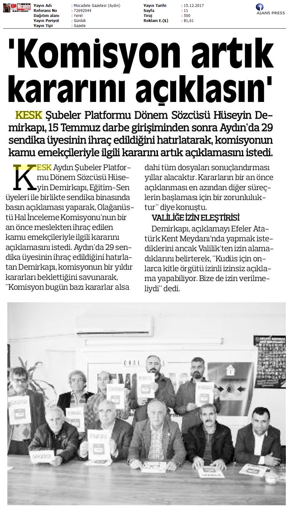 2017_12_15_MÅcadele Gazetesi (Aydin)_Komisyon Artik Kararini Aáiklasin1_72692044_(1)