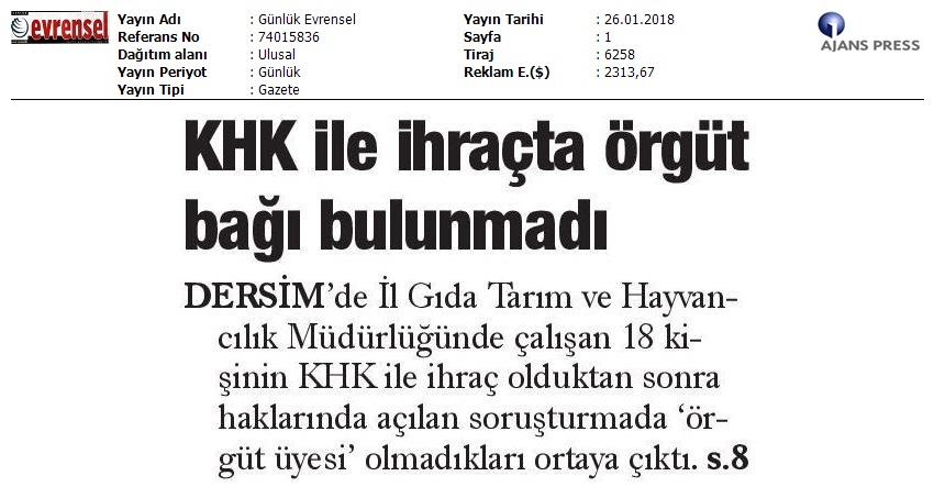 2018_01_26_GÅnlÅk Evrensel_Khk Ile Ihraáta ôrgÅt Bagi Bulunmadi_74015836_(1)