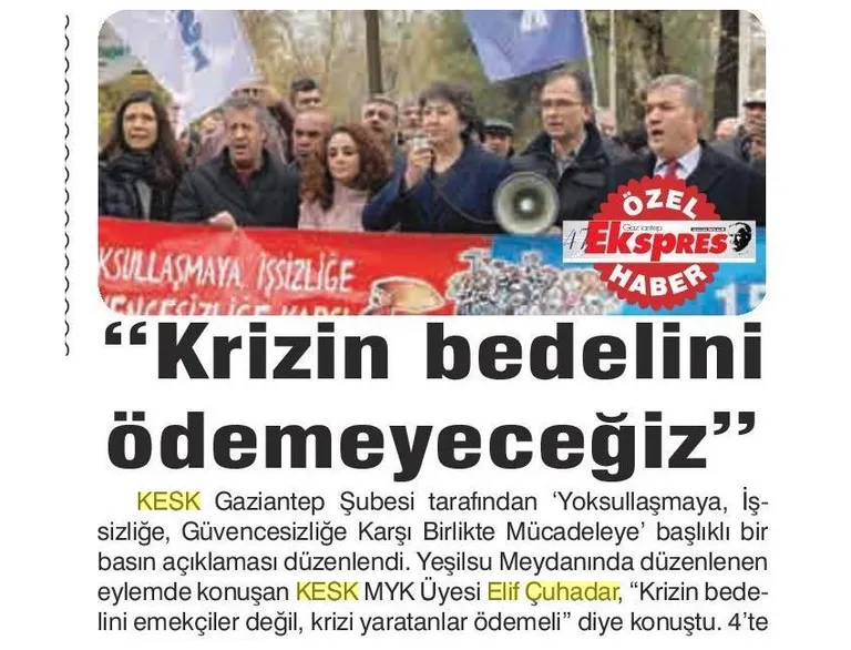 7 Aralık Basında KESK Haberleri