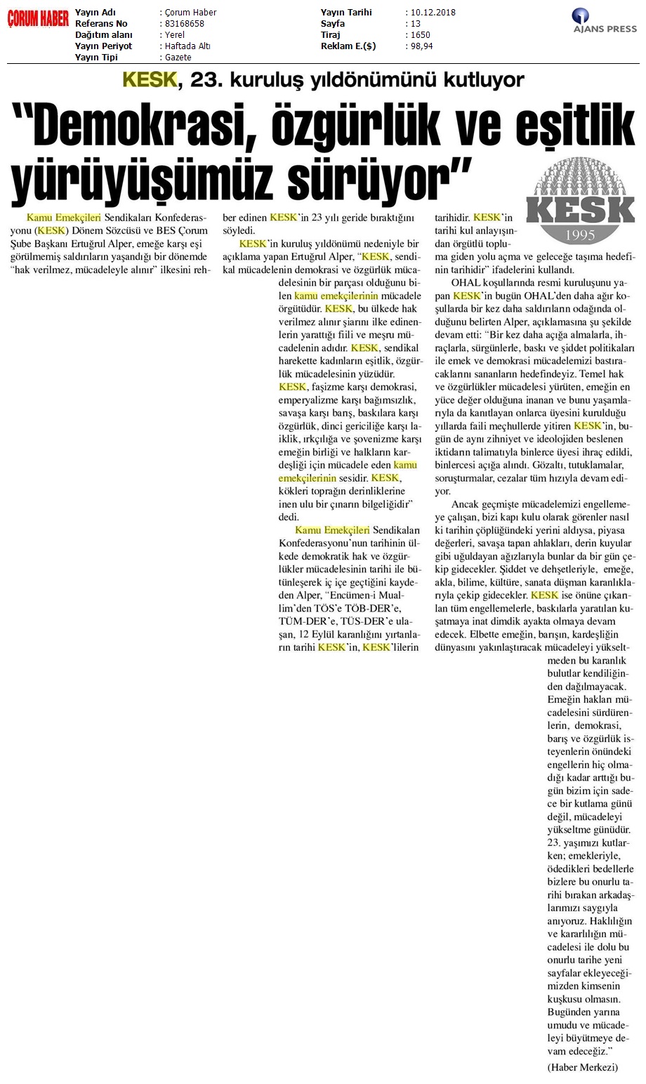 2018_12_10_Äorum Haber_Demokrasi, ôzgÅrlÅk Ve Esitlik YÅrÅyÅsÅmÅz SÅrÅyor_83168658_(1)