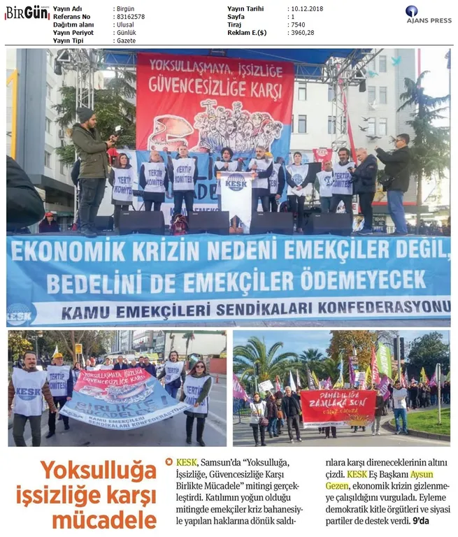 Samsun Bölge Mitingi ve KESK Haberleri