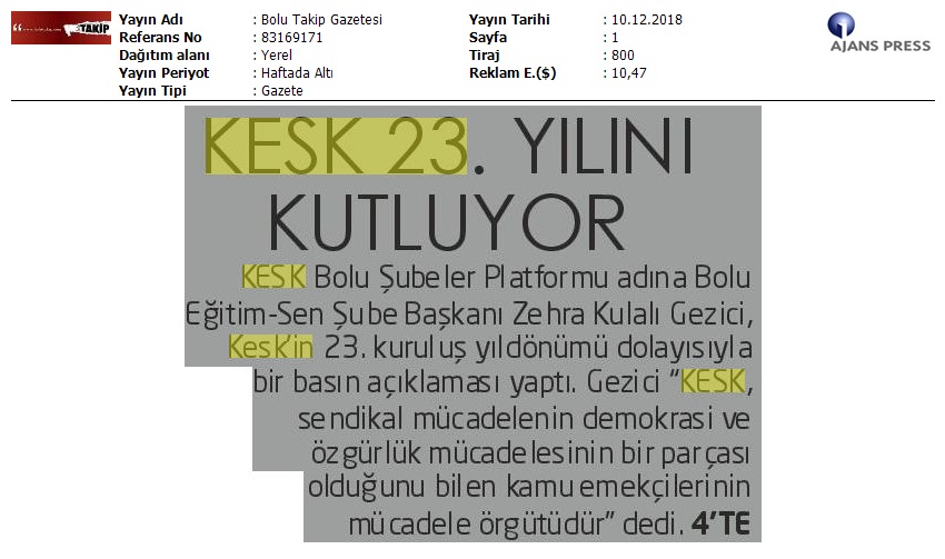 2018_12_10_Bolu Takip Gazetesi_Kesk23. Yilini Kutluyor_83169171_(1)
