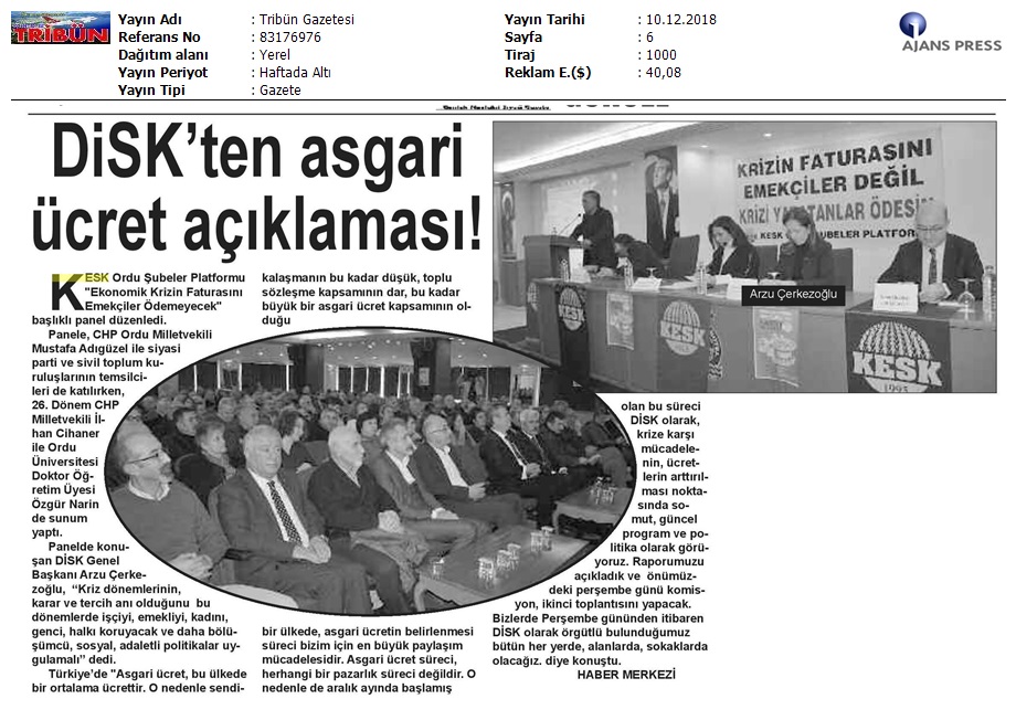 2018_12_10_TribÅn Gazetesi_Disk’ Ten Asgari öcreti Aáiklamasi!f_83176976_(2)
