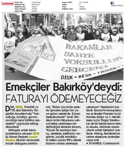 Yazılı Basında 22 Aralık İstanbul Bölge Mitingi