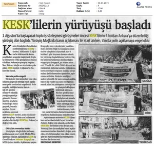 TİS Yürüyüşümüz Basında Geniş Yankı Buldu
