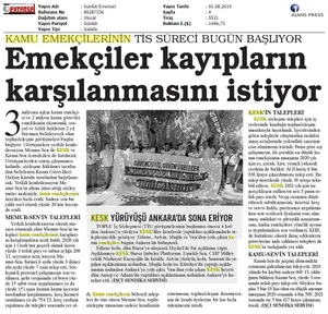 Kamu Emekçileri Hakları İçin Bugün Ankara'da!