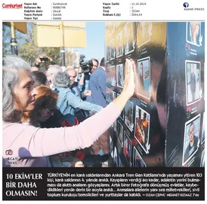 "10 Ekim Katliamı Anması" Gazeteler...