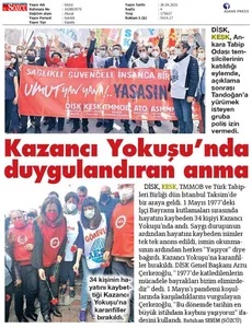 1 Mayıs Eylem ve Etkinliklerimiz Gazete Manşetlerinde!