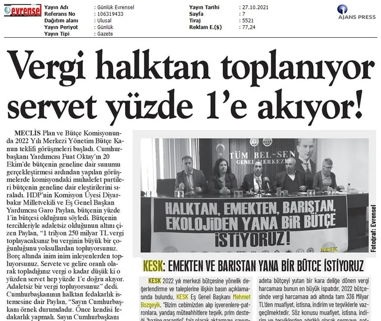 Bütçe Taleplerimiz