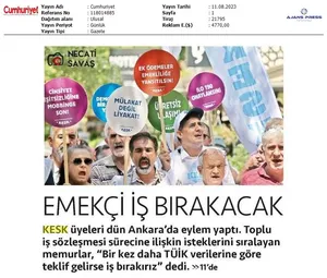 Basında 10 Ağustos TİS eylemi