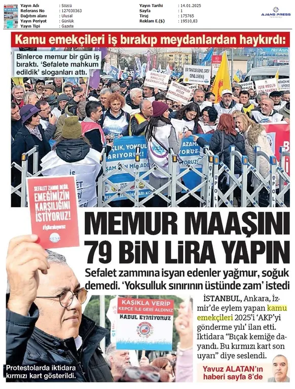 Basında 13 Ocak İş Bırakma Grevimizi