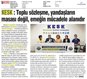 TİS taleplerimiz Gazetelerde: Kamu emekçilerinin sesiyiz!