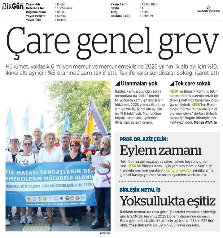 İktidar-Yandaş İşbirliğine karşı ÇSGB Önünden Seslendik! Genel Grev! Genel Direniş!