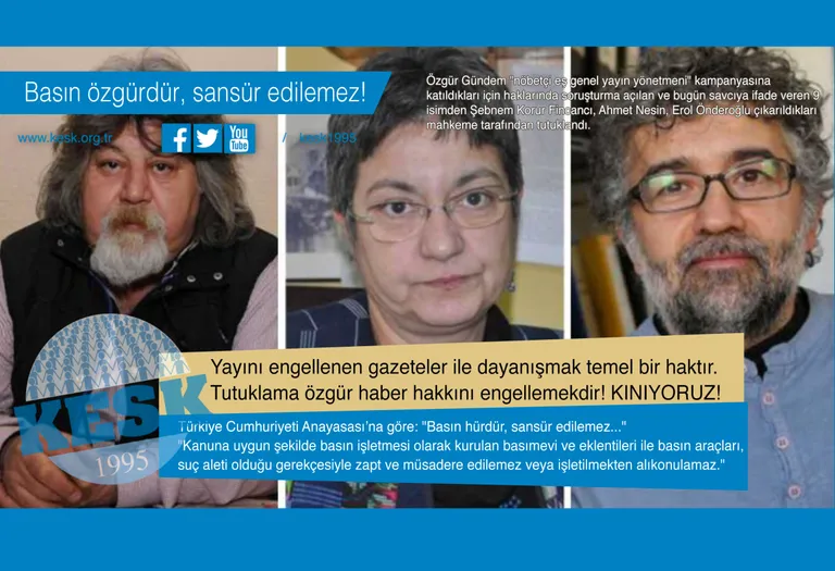 Şebnem Korur Fincancı, Ahmet Nesin, Erol Önderoğlu'nun Tutuklanmasını KINIYORUZ!