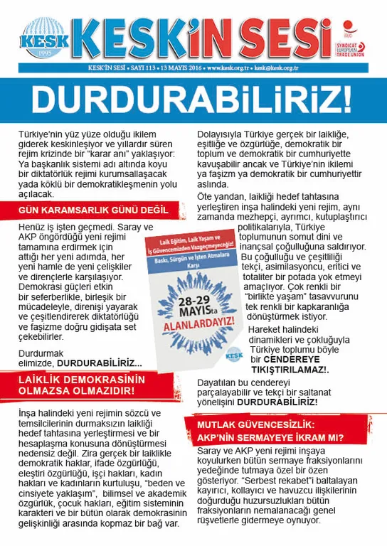 28-29MayısMitingimiz Bildiri