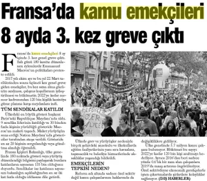 Fransa'da Kamu Emekçileri 8 Ayda 3. Kez Greve Çıktı