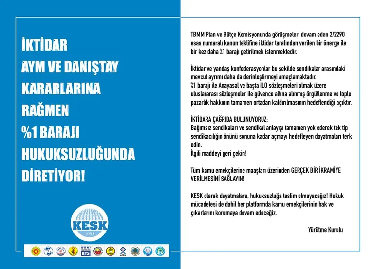 İktidar AYM Ve Danıştay Kararlarına Rağmen %1 Barajı Hukuksuzluğunda Diretiyor!