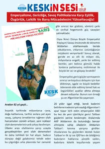 1 Eylül Dünya Barış Günü Mesajımız: Barış, Demokrasi, Özgürlük, Güvenceli İş, İnsan Onuruna Yaraşır Koşullar Sağlanmalı, Toplumsal  Cinsiyet Eşitsizliğine Son Verilmelidir!