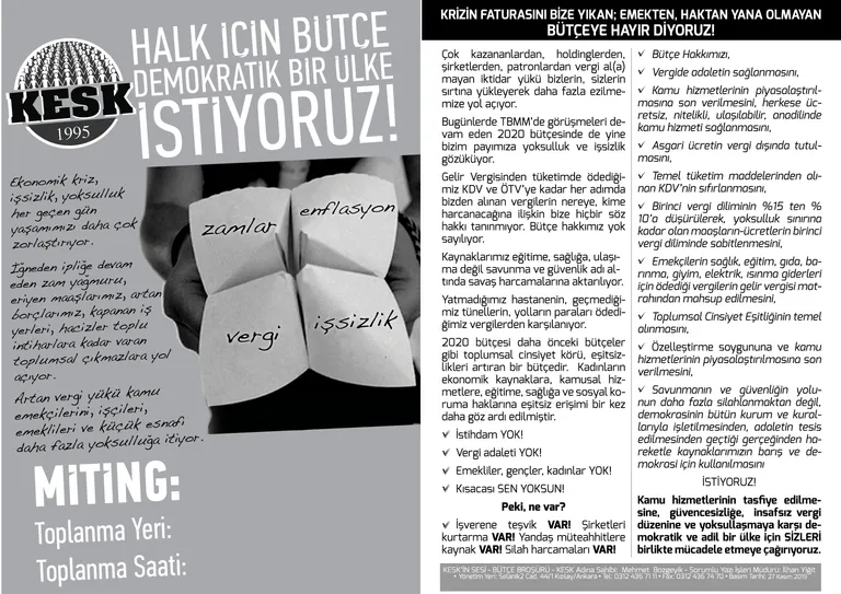 Bölge Mitinglerimiz için Yerellerde Bastırılmak Üzere Hazırladığımız El Bildirimizi Yayınladık: