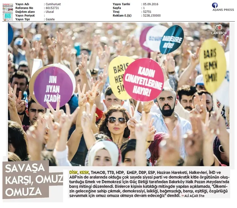 1 Eylül Dünya Barış Günü Basın Özetleri